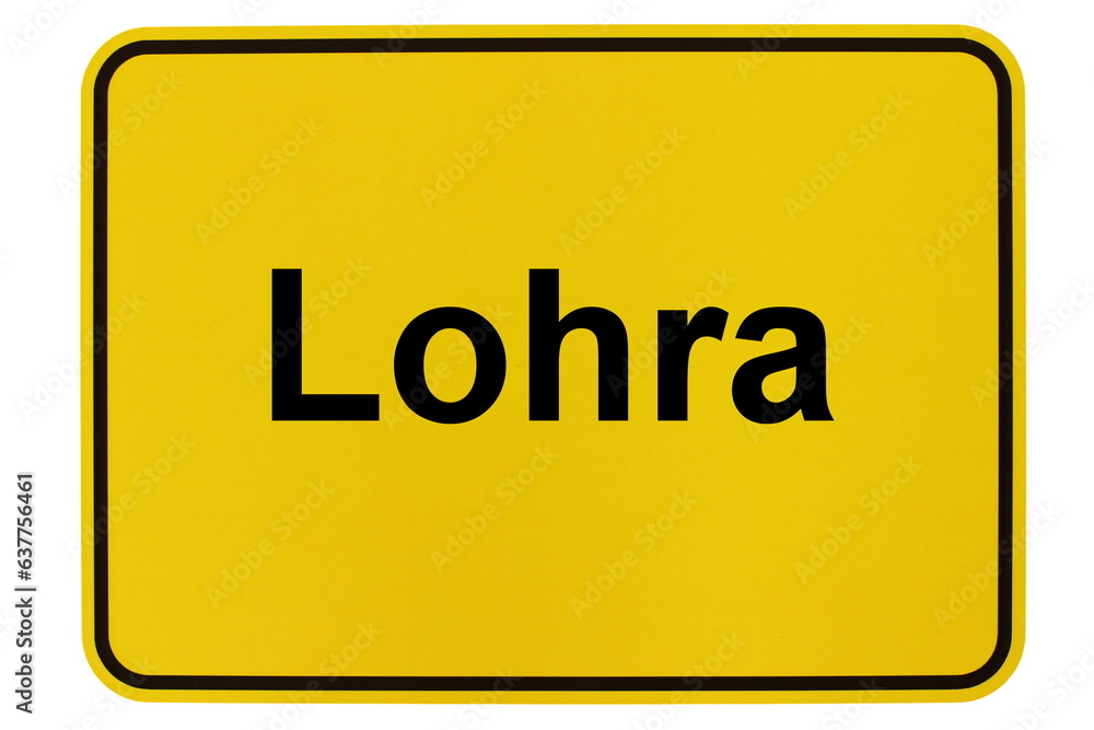 Illustration eines Ortsschildes der Gemeinde Lohra in Hessen Illustration eines Ortsschildes der Gemeinde Lohra in Hessen