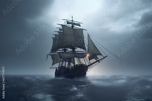 ship in the storm made by midjourney