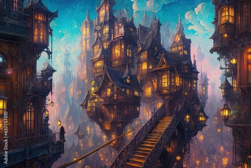 Cityscape in fantasy style 