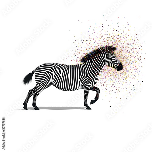 zebra isolated on white made by midjourney
