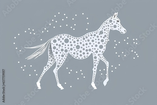 horse with snowflakes made by midjourney