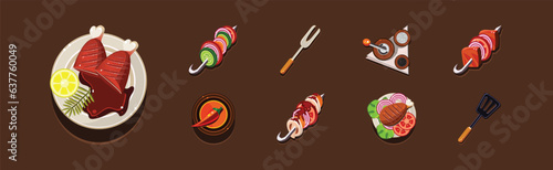 Game Food Icon and Nutrition Element Vector Set