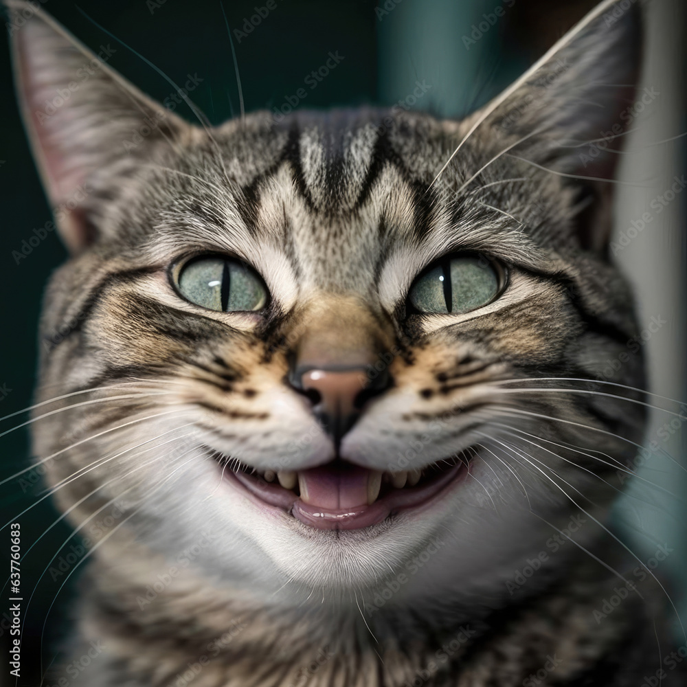 Smiling cat close-up Smiling cat close-up
