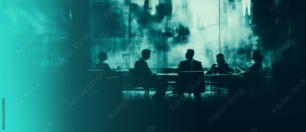 film grundge texture overay Blurred silhouettes of busines people in a coworking space or office space. film grundge texture overay Blurred silhouettes of busines people in a coworking space or office space.