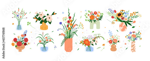 Obraz na płótnie Flower bouquets set