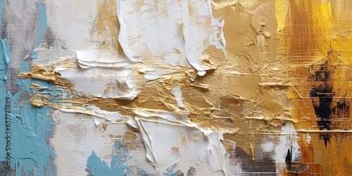 Gilded Abstract Art Texture: Gold Painting with Oil Brushstrokes