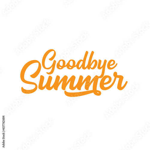 White goodbye summer vector concept text label or sticker isolated on white background. Goodbye summer concept illustration