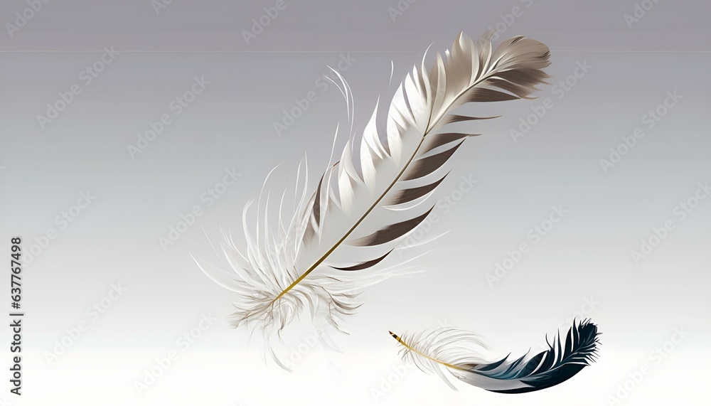 Fototapeta premium white feather on background Ai generative