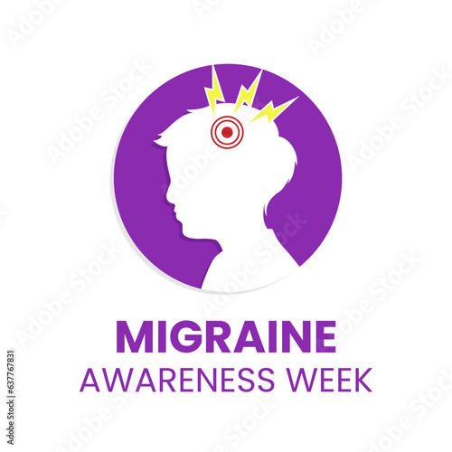 Vector graphic of migraine awareness week flat design