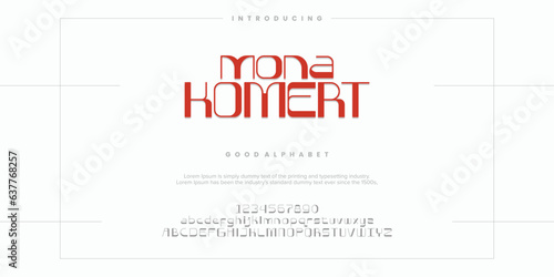 Modern abstract digital alphabet font. Minimal technology typography, Creative urban sport fashion futuristic font and with numbers. vector illustration