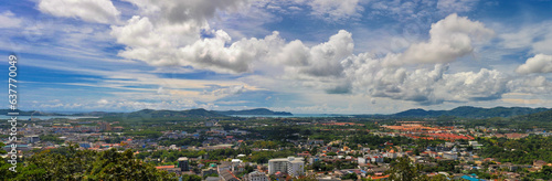 Panoramic view of viewpoint at the island, show city and island © Denw