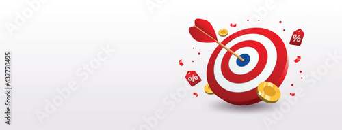 Darts shooting target bullseye arrow vector. Premium vector