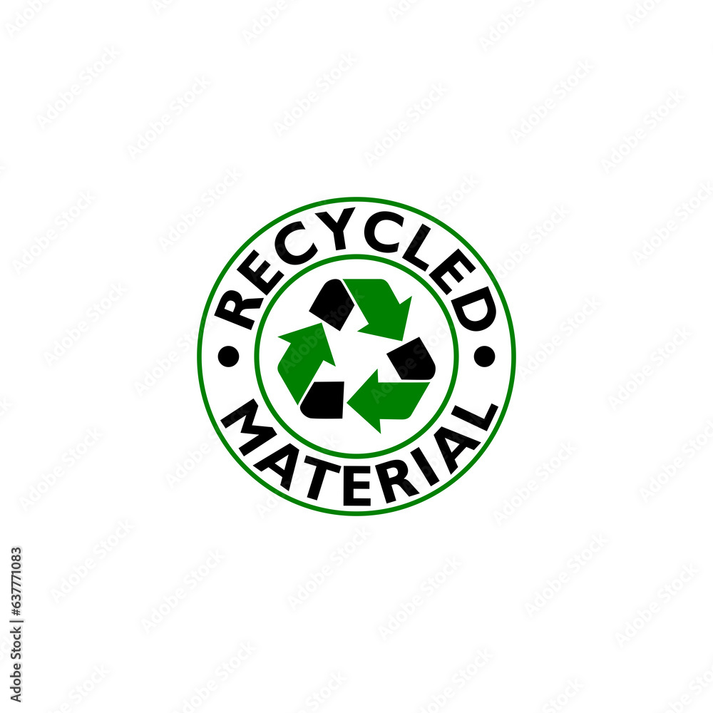 Recycled material sign icon isolated on transparent background Recycled material sign icon isolated on transparent background
