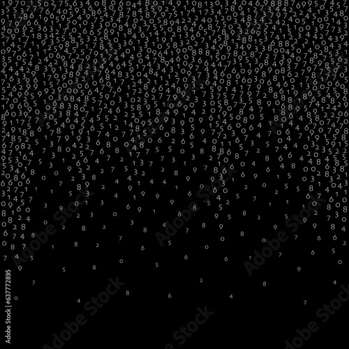 Wallpaper Mural Falling numbers, big data concept. Binary white flying digits. Torontodigital.ca