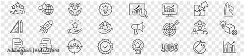 Branding Marketing Product Brand Value icons collection vector