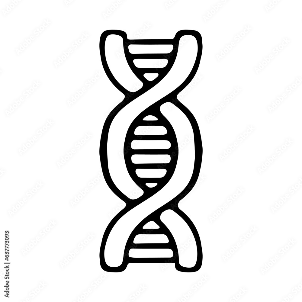 Dna line icon. Chromosomes, RNA, heredity, genome, cell, biology ...