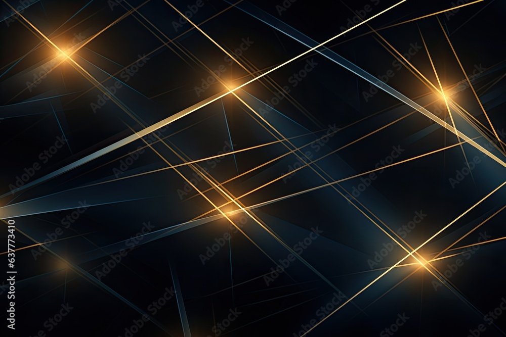 Abstract dark background with golden lines. abstract geometric pattern composed of a myriad of intersecting lines, AI Generated Abstract dark background with golden lines. abstract geometric pattern composed of a myriad of intersecting lines, AI Generated