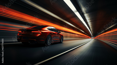 Car driving fast in tunnel © Johnu