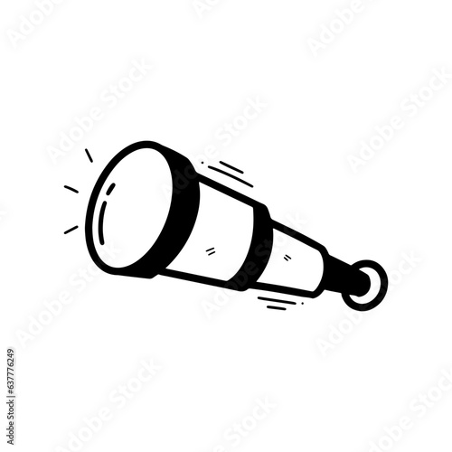 Hand Drawn Telescope Illustration. Doodle Vector. Isolated on White Background - EPS 10 Vector