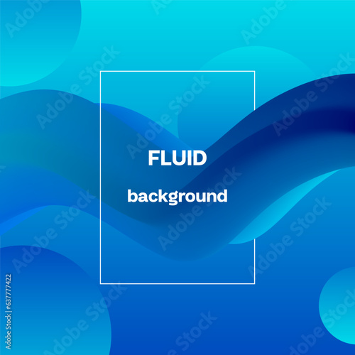 Blue fluid wave abstract. Duotone geometric compositions with gradient 3d flow shape. Innovation modern poster background design for banner, flyer, cover, advertising presentations, landing page.
