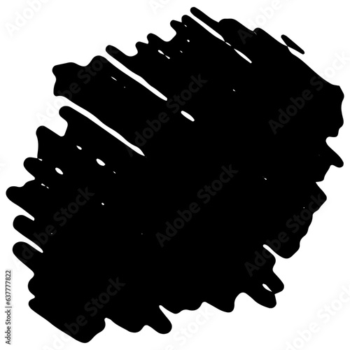 Grunge Hand Drawn Paint Stroke. Brush Scribble Vector Illustration.
