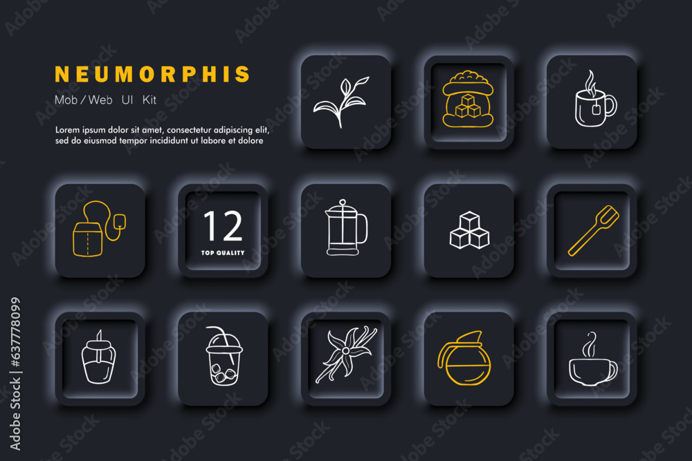 Sugar line icon. Tea, kettle, coffee, latte, cup, cane, ice, drink. Neomorphism style. Vector line icon for Business Sugar line icon. Tea, kettle, coffee, latte, cup, cane, ice, drink. Neomorphism style. Vector line icon for Business