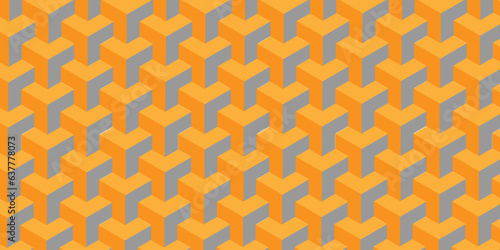 Seamless geomatrics yellow pattern with square triangla shapes ornament tile mosaic vactor texture. vintage diamond mosaic style backgrop background.