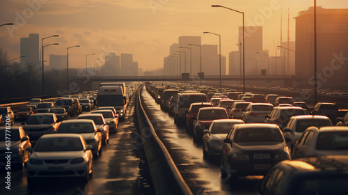 Cars on road highway in traffic jam © Johnu