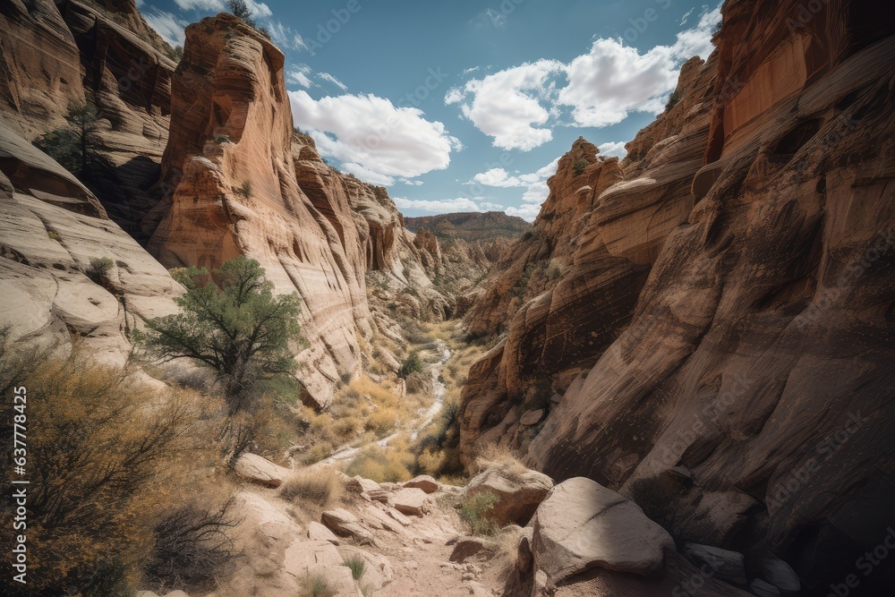 A breathtaking desert canyon landscap