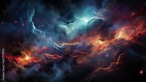 Conceptual galaxy and nebula background. Generative AI © Miguel Aguirre