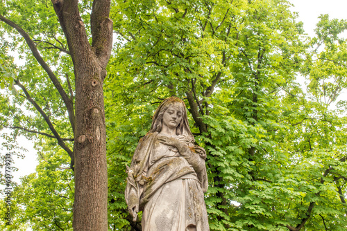 Warsaw, Poland 14 June 2023: Old Powązki Cemetery in Warsaw.