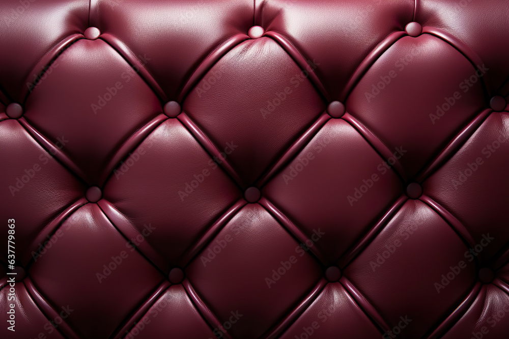 Luxurious Maroon Leather Texture with Rhombic Stitching: Elegance and Style in Close-up Detail. created with Generative AI Luxurious Maroon Leather Texture with Rhombic Stitching: Elegance and Style in Close-up Detail. created with Generative AI