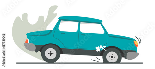 Car breakdown, smoke from vehicle, auto crash