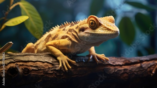 A gecko on a branch, AI generated Image