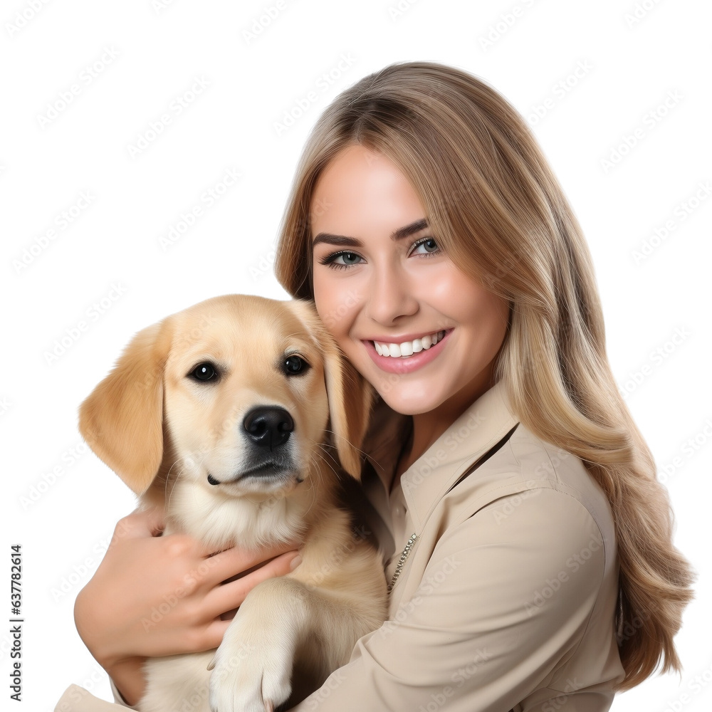 Smiling Young Professional Young Women with Labrador Retriever: Corporate Happiness Woman with dog Smiling Young Professional Young Women with Labrador Retriever: Corporate Happiness Woman with dog