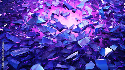 Purple Colored Shuttered Broken Glass Background Generative AI