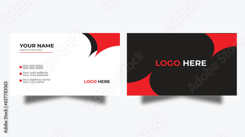 Creative modern name card and business card.modern business card print templates. Personal visiting card with company logo. Vector illustration. Stationery design. photo