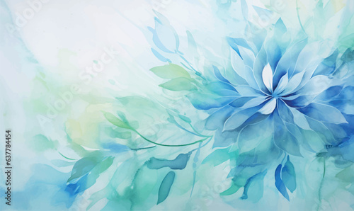 abstract watercolor floral background, blue
