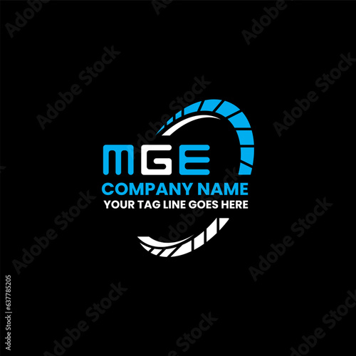 MGE letter logo creative design with vector graphic, MGE simple and modern logo. MGE luxurious alphabet design   photo