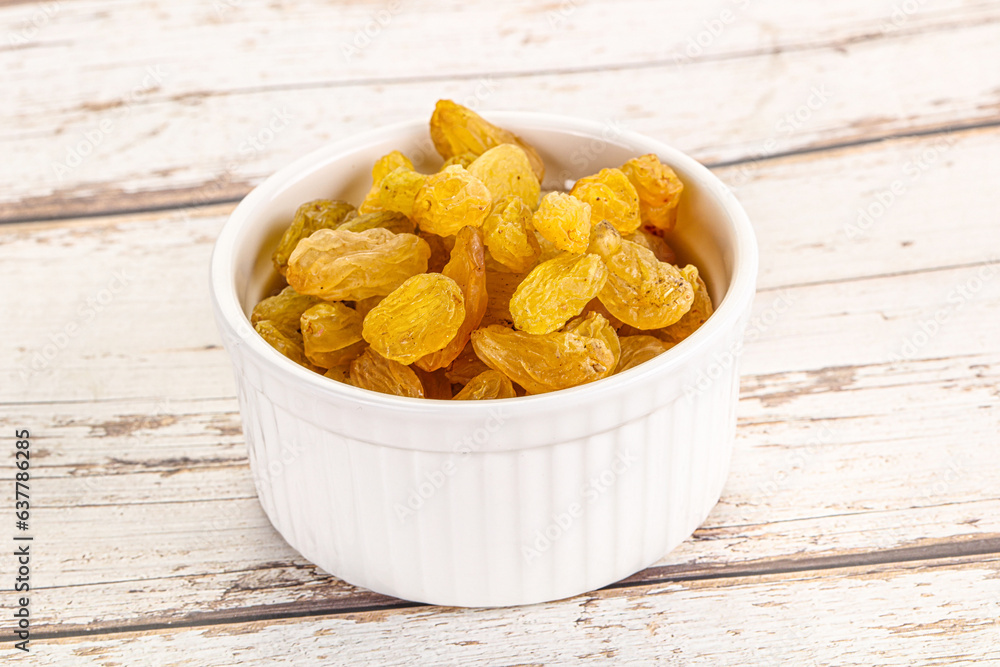 Yellow raisin - dry grape berries