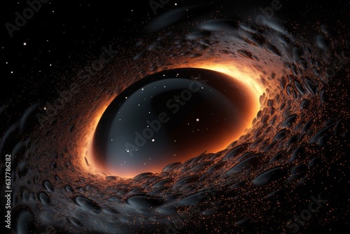 A mesmerizing black hole surrounded by sparkling stars in the vastness of the night sky