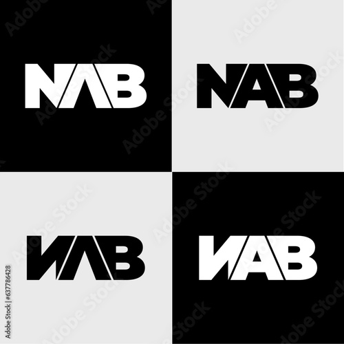 NAB initial letter monogram typography logo vector