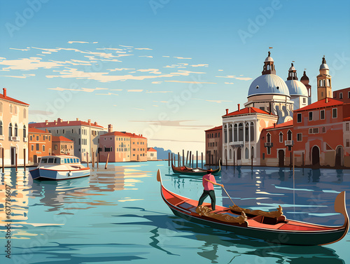 Venice scenery Italy beautiful, presentation pictures, Illustration, Generative AI