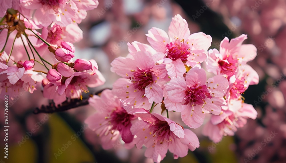 Fototapeta premium pink cherry blossoms Ai generative