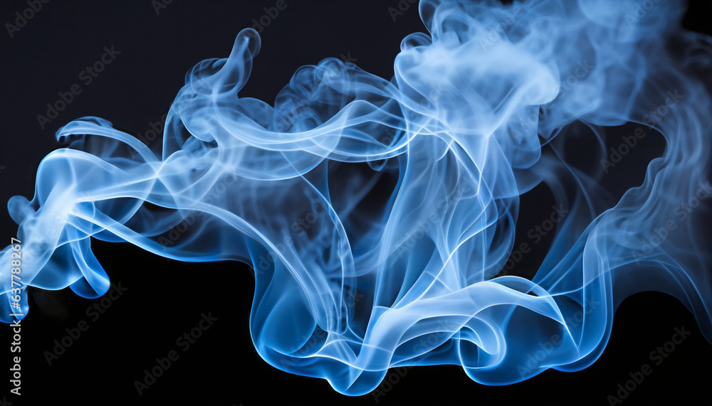 Blue smoke abstract on black background Blue smoke abstract on black background