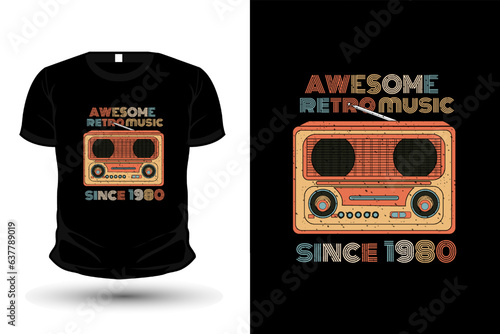 Music Tape Retro Vintage T Shirt Design