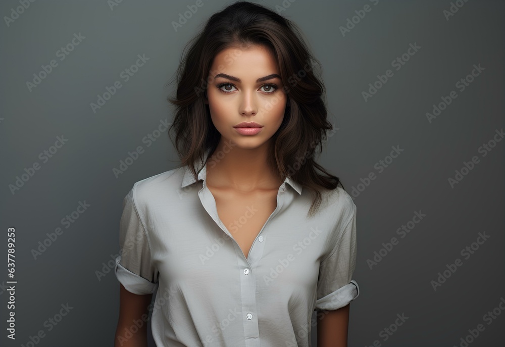 Portrait of a beautiful girl, a model. Portrait of a beautiful girl, a model.