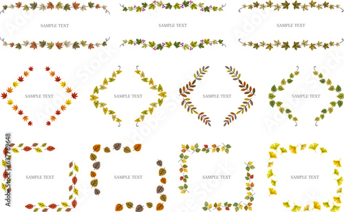 秋の葉の装飾フレームセット / vector eps