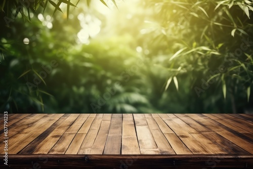 Empty rustic old wooden boards table copy space