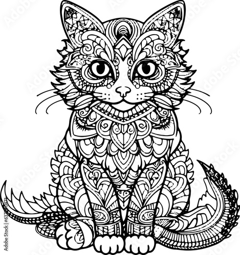 Coloring Page Cats - Vector Format